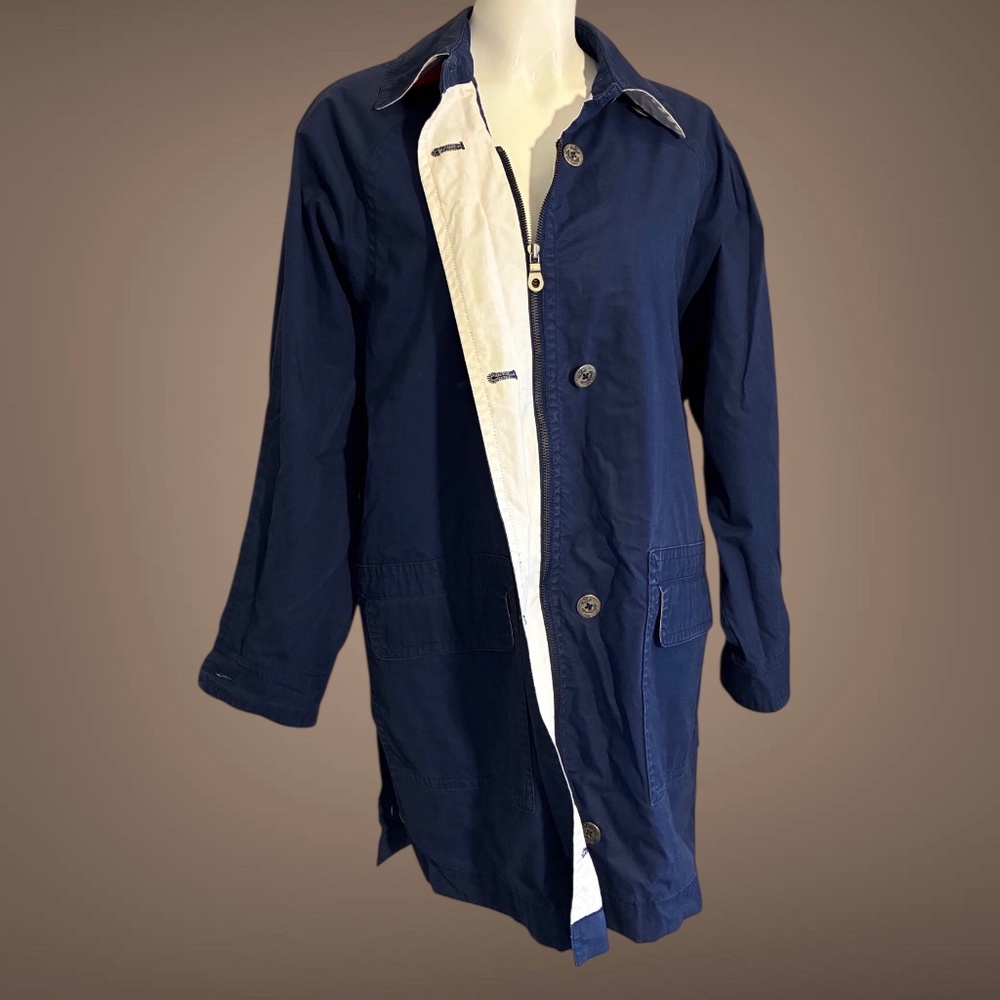 Women's Blue London Fog Jacket Double Zipper, Size Medium
